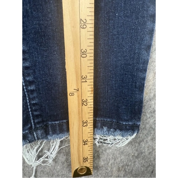 KanCan Moto Jeans Womens 29 Blue Denim Dark Wash Skinny Ankle Raw Hem Distressed - Picture 7 of 8